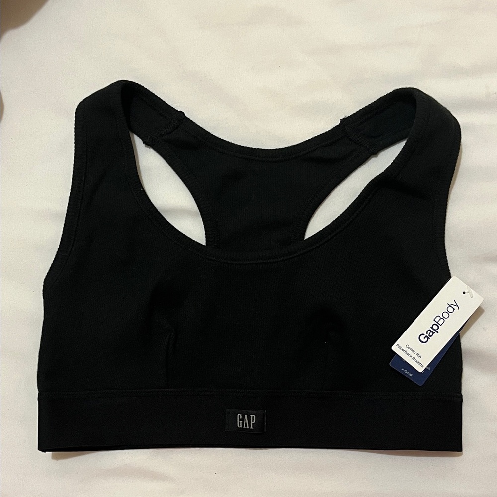 Gap black cotton rib bralette